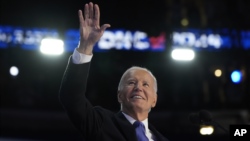 Joe Biden în timpul discursului de la Convenția Națională Democrată din Chicago, 19 august 2024.