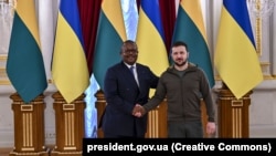 Прэзыдэнты Гвінэі-Бісаў Умару Сісоку Эмбало і Ўкраіны Ўладзімір Зяленскі, Кіеў, 26 кастрычніка 2022