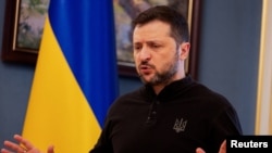 ვოლოდიმირ ზელენსკი პრესკონფერენციაზე კიევში, 19 თებერვალი, 2025 წელი.