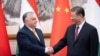 Hszi Csin-ping kínai elnök fogadja Orbán Viktor miniszterelnököt Pekingben 2024. július 8-án