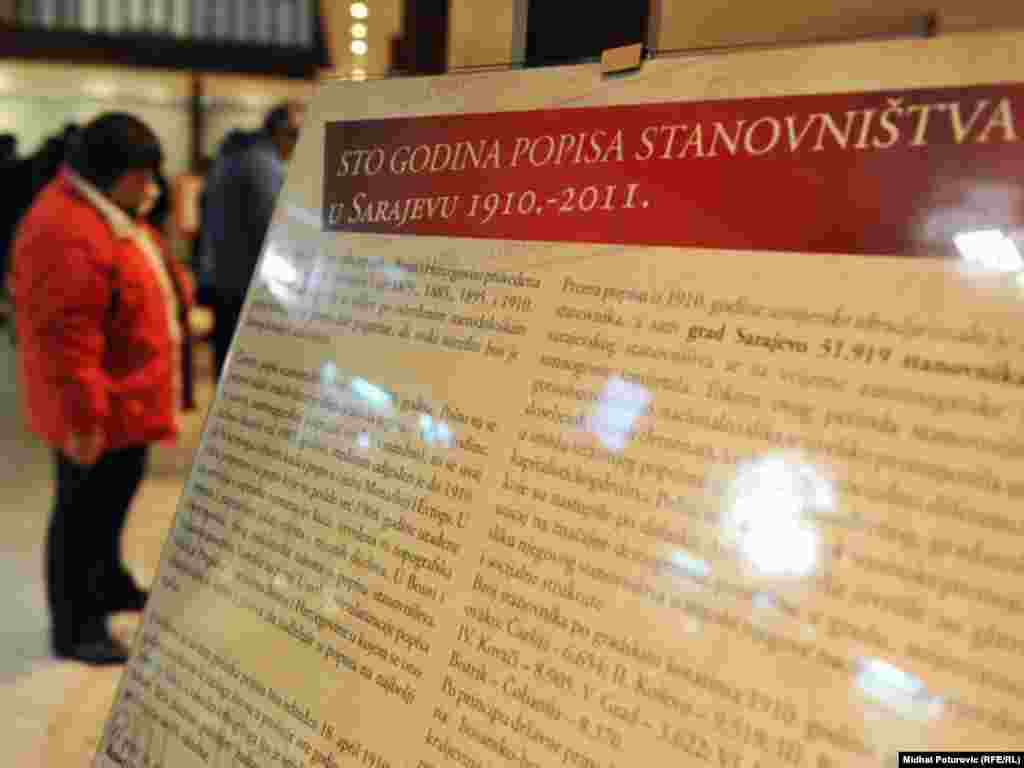 Povodom obilježavanja 12. decembra, Dana arhiva i arhivske službe u BiH, JU Historijski arhiv Sarajevo priredio je izložbu pod nazivom “Sto godina popisa stanovništva u Sarajevu 1919.-2011.”.