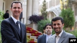  محمود احمدی‌نژاد و همتای سوری او بشار اسد در تهران(اوت ۲۰۰۸)