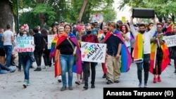 Pride felvonulás Bulgáriában, 2020. október 9-én.