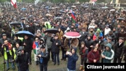 Митинг протеста Национального совета против повышения цен на стадионе «Мехсул». 15 декабря 2013