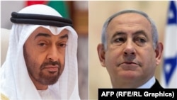 Prijestolonasljednik Abu Dabija Muhamed bin Zajed al-Nahjan (lijevo) i izraelski premijer Benjamin Netanjahu