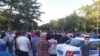 საპროტესტო აქციის მონაწილეები ცხინვალში