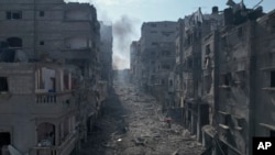 Zone urbane distruse de atacurile aeriene israeliene în Gaza. Jabalia, 11 octombrie 2023.