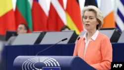 Președinta Comisiei Europene, Ursula von der Leyen, la Strasbourg. 12 martie