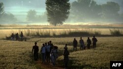 Migrantët në fshatin Idomeni, që gjendet në pikëkalimin kufitar në mes të Greqisë dhe Maqedonisë