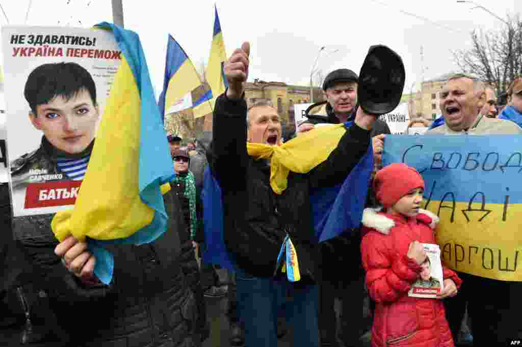 Акція за звільнення Надії Савченко під посольством Росії у Києві, 9 березня 2016 року