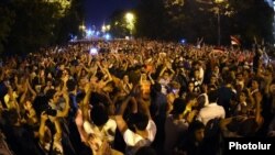 Armenia - Thousands of people continue to demonstrate on Marshal Bagramian Avenue in Yerevan, 27Jun2015.