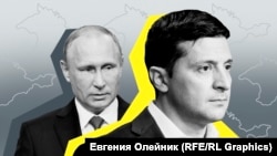 Președintele rus Vladimir Putin și omologul ucrainean Volodimir Zelenski.