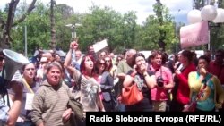 Protest kolega novinara zbog zatvaranja Kežarovskog, 31. maj 2013