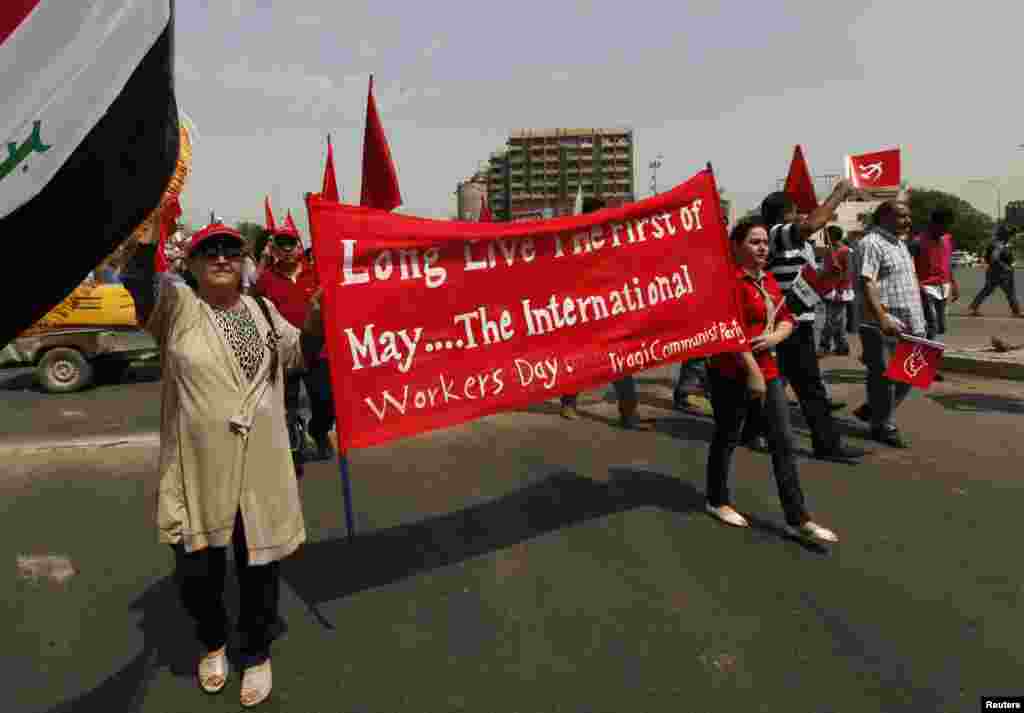 İraq, Bağdad. Kommunist Partiyasının keçirdiyi mitinq. 1 may 2013