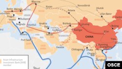 "Бир алкак - бир жолдун" картасы