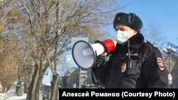 Полицейский на протесте, Хабаровск, архив
