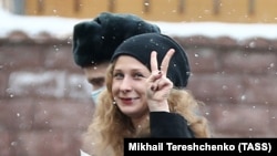 Marija Aljohina članica grupe Pussy Riot dolazi na suds ročište u Moskvi, mart 2021. 