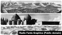 از بالا ایروان، آرامگاه شیخ صفی و اردبیل