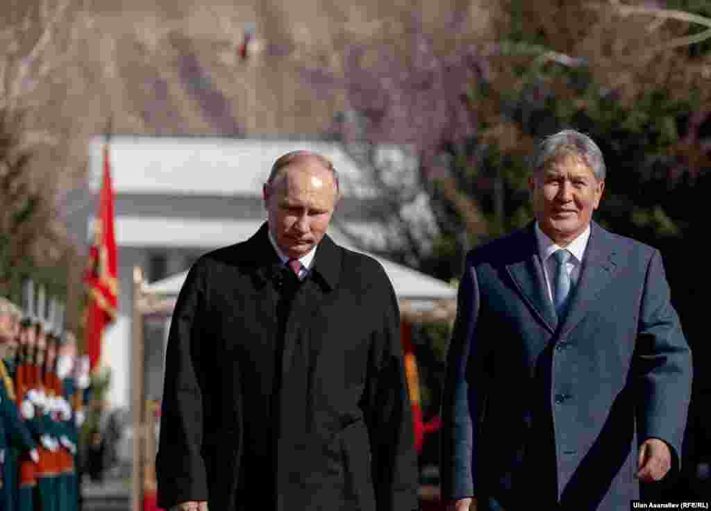 Орус президенти Путин менен Атамбаевдин жолугушуусу "Ала-Арча" мамлекеттик резиденциясында болду. 
