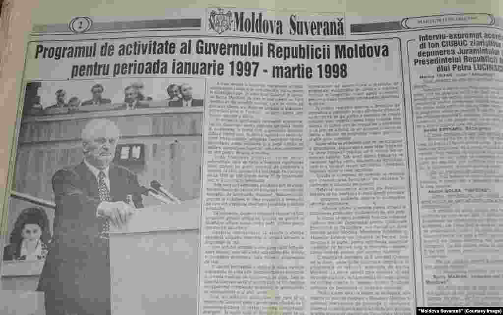 "Moldova Suverană", 28 ianuarie 1997, vot de încredere pentru guvernul condus de Ion Ciubuc
