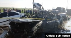 The aftermath of the Behbahan pileup. "What kinds of cars do we have? Why do we produce death wagons?" asked traffic police chief Kamal Hadianfar.