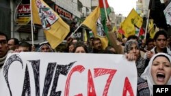 تظاهرات علیه حمله اسراییل به غزه در رام‌الله (عکس: AFP)