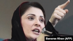 مریم نواز په کوټه کې یوې ولسي غونډه ته د وینا پرمهال.
۲۰۱۹ز کال، ۲۵م جولای