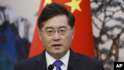 China's dismissed foreign minister, Qin Gang, has not been seen in public since late last month. (file photo)