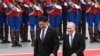 Presidenti i Mongolisë, Ukhnaagiin Khurelsukh, mirëpret në shtetin e tij presidentin rus, Vladimir Putin. 3 shtator 2024. 