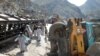 A bridge destroyed by militants on the supply route from Pakistan to Afghanistan