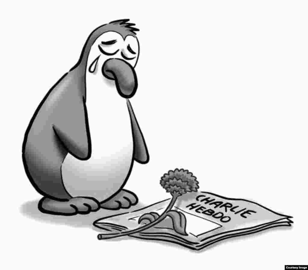Туркиянинг "Пингвин" номли сатирик журналида чоп этилган карикатура.