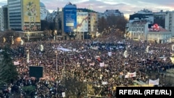 Protesta e udhëhequr nga studentët në Beograd, 22 dhjetor.