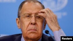 Sergej Lavrov na pres-konferenciji u Moskvi, Rusija, 18. januara 2024.