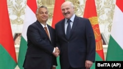 Orbán Viktor és Aljakszandr Lukasenka belarusz diktátor egyeztet Minszkben 2020. június 5-én