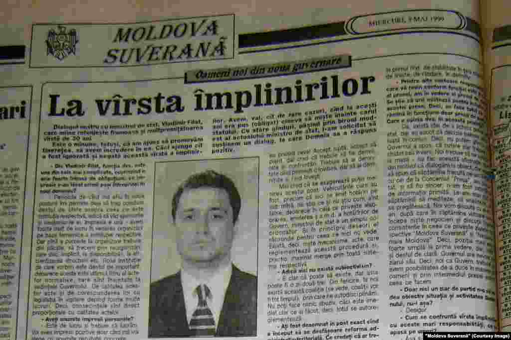 "Moldova Suverană", 5 mai 1999, ministrul de stat Vladimir Filat