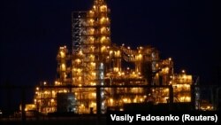 The Mozyr oil refinery in southeastern Belarus. 