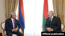 Հայաստանի երրորդ նախագահ Սերժ Սարգսյանը և Բելառուսի նախագահ Ալեքսանդր Լուկաշենկոն, արխիվ