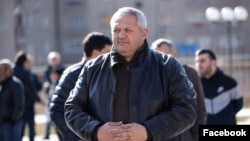 Armenia - Former Vanadzor Mayor Mamikon Aslanian at an election campaign meeting with voters in Vanadzor, November 23, 2021.