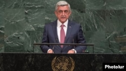 U.S. - Armenian President Serzh Sarkisian speaks at the UN General Assembly in New York, 19Sep2017.