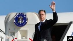 Secretarul de stat american Antony Blinken a sosit la Tel Aviv, pentru noi discuții cu premierul israelian Benjamin Netanyahu, Israel, 3 noiembrie 2023.