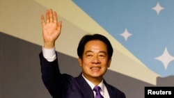 Lai Ching-te Partia Progresive Demokratike gjatë një konference për media pasi i fitoi zgjedhjet presidenciale dhe parlamentare në Tajvan, 13 janar 2024.