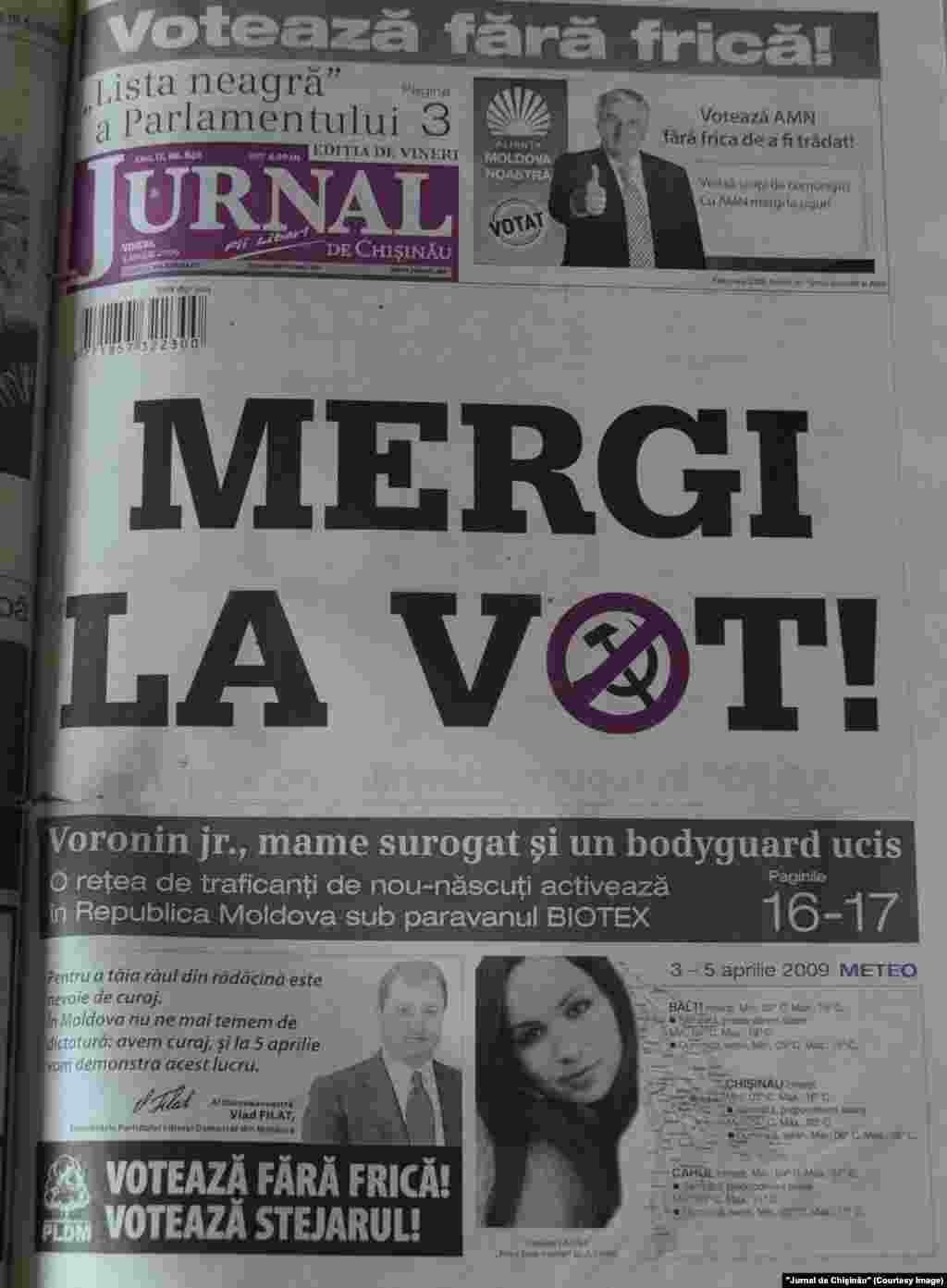 "Jurnal de Chişinău", 3 aprilie 2009
