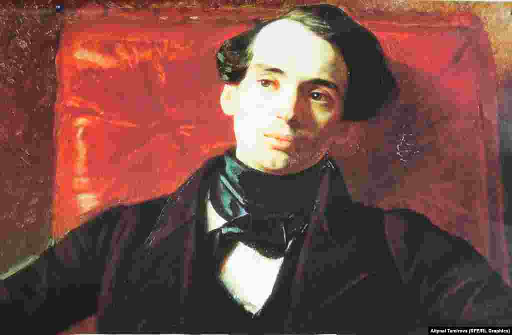 "Жазуучу Нестор Васильевич Кукольниктин бейнеси". К. Брюллов. 1836-ж.