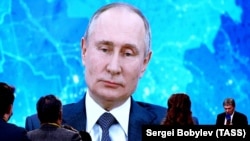 Conferința de presă de bilanț a președintelui rus Vladimir Putin, organizată prin vido chat, Moscova, 17 decembrie 2020.