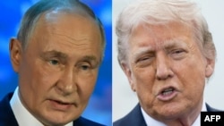 Орусиянын президенти Владимир Путин жана Кошмо Штаттардын президенти Дональд Трамп. 