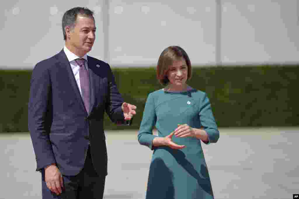 Prim-ministrul belgian Alexander De Croo și Maia Sandu, președinta R. Moldova. 