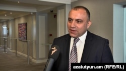 Armenia - Arman Dilanian, the chairman of the Constitutional Court, is interviewed by RFE/RL, Yerevan, April 21, 2025. 