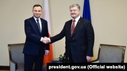 Петро Порошенко і Анджей Дуда під час зустрічі в Харкові, 13 грудня 2017 року